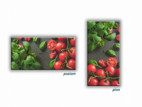 ZEGAR SZKLANY PROSTOKĄTNY - Pomidory i bazylia na Arena.pl