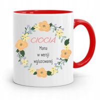 Kubek Czerwony Prezent Dla Cioci Wyluzowana Mama Z Nadrukiem Ze Zdjęciem