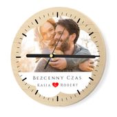 ZEGAR DREWNIANY ŚCIENNY z TWOIM ZDJĘCIEM PREZENT na Walentynki