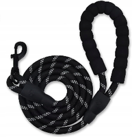 Wytrzymała Smycz Nylonowa dla Średnich i Dużych Psów – 1,5 m, Czarna