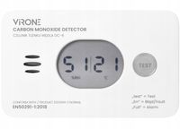 CZUJNIK CZADU DETEKTOR TLENKU WĘGLA GAZU CO 10 LAT + TERMOMETR + BATERIE