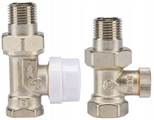 ZESTAW TERMOSTATYCZNY PROSTY ZAWORY FI 1/2" GŁOWICA TERMOSTATYCZNA KOMPLET na Arena.pl