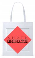 Dla Wędkarza Rybaka Torba Eco Biała Shopper Z Nadrukiem Ze Zdjęciem
