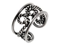 Elegancki oksydowany srebrny kolczyk ażurowa nausznica ze wzorem srebro 925 K2511