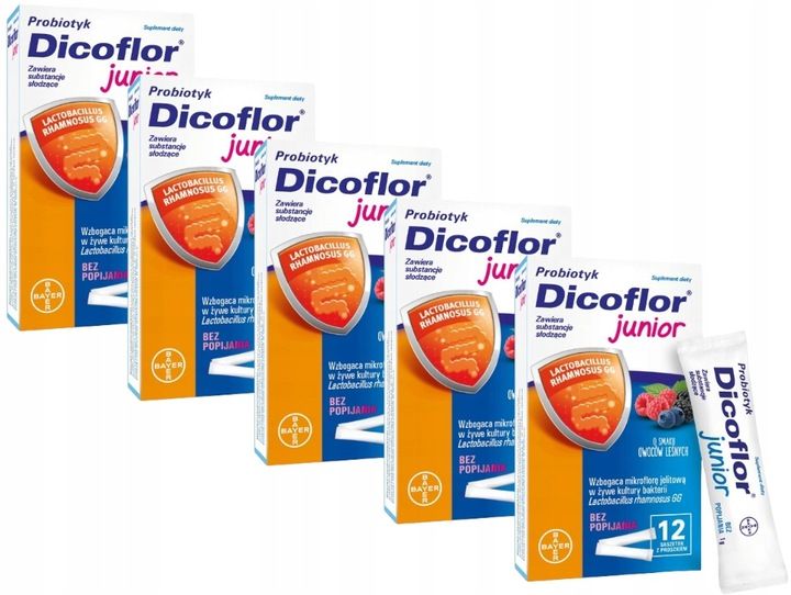 DICOFLOR JUNIOR probiotyk dla dzieci 5x12 sasz. zdjęcie 2