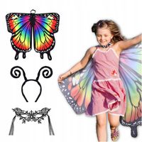 Skrzydła Motyla Peleryna Przebranie Kolorowe Dla Dzieci Hallowen Cosplay