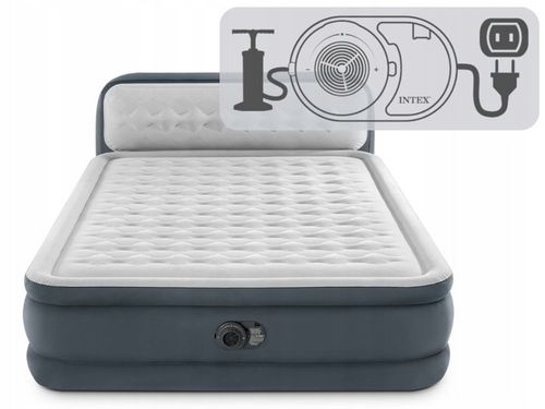 Materac Dmuchany Dwuosobowy Łóżko Pompka 230V Intex + Poduszka MODEL 2024 na Arena.pl