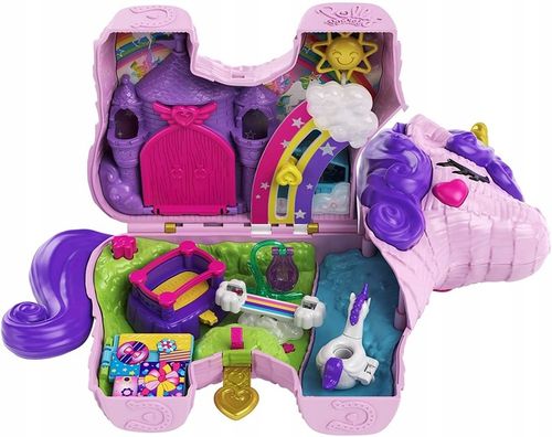 POLLY POCKET JEDNOROŻEC WALIZKA PINIATA UNICORN PARTY ZESTAW FIGURKI GVL88 na Arena.pl