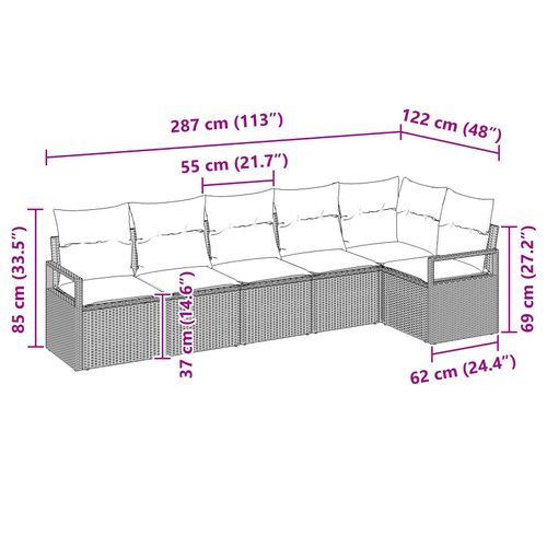 Zestaw Sof 6 pcs Czarny polirattan na Arena.pl