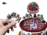 TOPPERY NA TORT (10szt) + duży TOPPER Najlepszego - AVENGERS MARVEL