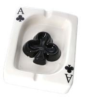 Prostokątna Popielniczka Ceramiczna AS Żołądź w Kolorze Białym