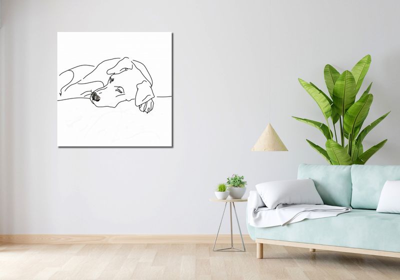 Obraz 90x90cm Wypoczynek Psiaka zdjęcie 2
