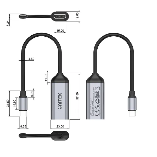 Unitek Adapter USB-C na HDMI 2.0, 4K@60Hz zdjęcie 2