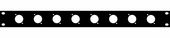 Panel maskujący zaślepka 8 gniazd XLR Rack 19" 1U stal Thon 8XLR