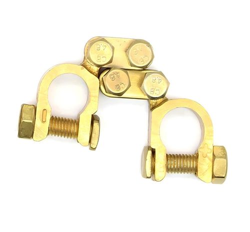 Klemy do akumulatora mosiężne 6V, 12V, 24V - komplet na Arena.pl