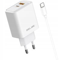 Ładowarka sieciowa Beline 45W USB-A/USB-C + kabel USB-C/USB-C BLN2CW45C bia
