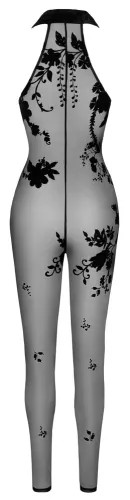 noir kombinezon damski l czarny siateczka kwiatowy wzor 3d zamek na Arena.pl