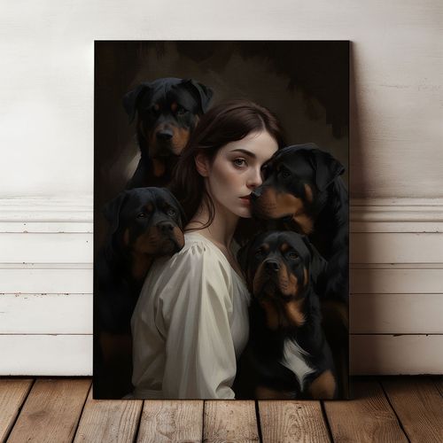 Obraz na płótnie psy portret rottweiler 50x70 cm na Arena.pl