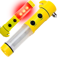 LATARKA ŻYCIA MŁOTEK BEZPIECZEŃSTWA 4W1 LED MAGNES NOŻYK DO PASÓW SURVIWAL