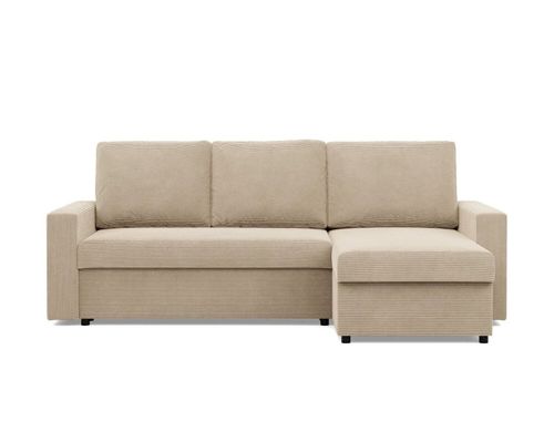 Narożnik do salonu, BLOM, sztruks, 231x140x92 cm, beżowy | TYLETEGOTU na Arena.pl