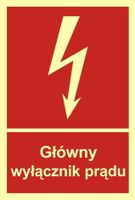 ZP-23 ZNAK FOTO PCV PPOŻ. GŁÓWNY WYŁĄCZNIK PRĄDU