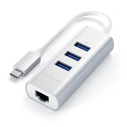 Satechi hub USB-C adapter 3 x USB 3.0 Ethernet Silver na Arena.pl