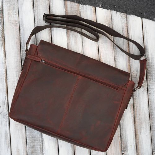 torba skórzana męska na ramię na laptopa brązowa vintage na Arena.pl