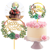 topper na tort happy birthday napis ozdobny na imprezę urodzinową dekoracja
