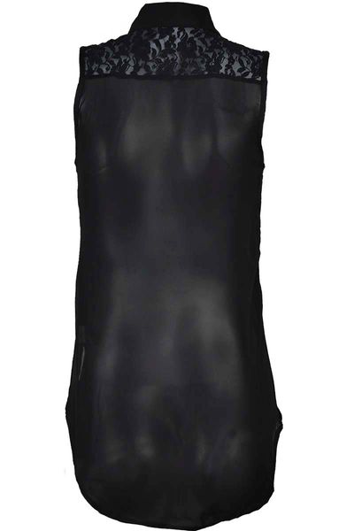 Bluzka, koronka, szyfon, czarna - 34 / XS zdjęcie 2