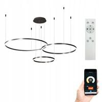 Lampa wisząca 40+60+80cm pilot okręgi ring żyrandol LED Tuya WiFi SILVA EXT