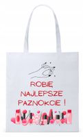 Dla Kosmetyczki Na Prezent Torba Eco Biała Shopper Z Nadrukiem Ze Zdjęciem