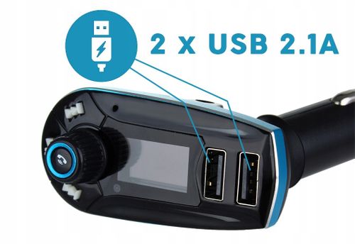 TRANSMITER BLUETOOTH FM SD 2xUSB ŁADOWARKA 2,1A na Arena.pl