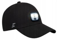 CZARNA CZAPKA Z DASZKIEM Z LATARKĄ USB POCZWÓRNE MOCNE DIODY LED WEBSKI