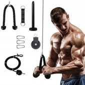 WYCIĄG GÓRNY DOLNY ZESTAW DO ĆWICZEŃ 100KG LINKA ABS BICEPSA TRICEPSA DOMU