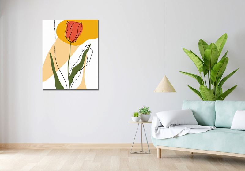 Obraz 70x90cm Przerysowany Tulipan zdjęcie 2