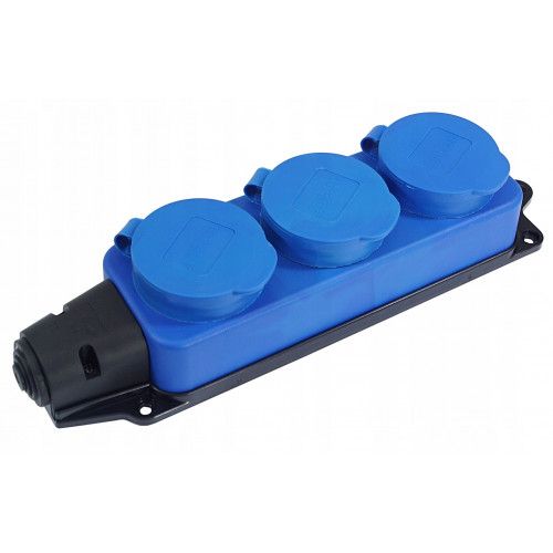 TRÓJNIK ROZGAŁĘŹNIK IP44 CZERWONY GUMOWA LISTWA 3x16A na Arena.pl