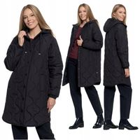 KURTKA DAMSKA PIKOWANA PRZEJŚCIOWA PŁASZCZ Z KAPTUREM NA JESIEŃ MORAJ