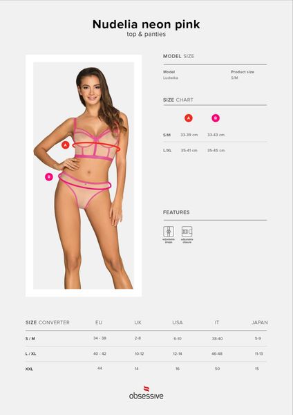 Nudelia top i figi różowe - Obsessive S/M zdjęcie 5