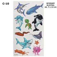 Tatuaże dla dzieci podwodny świat, różne wzory