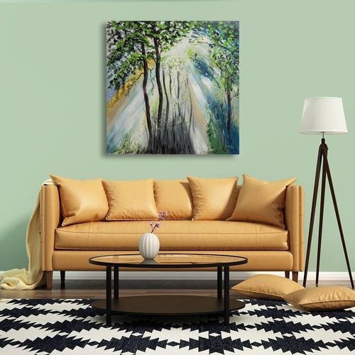 Obraz na płótnie - Canvas, Drzewa zielone 60x60 na Arena.pl