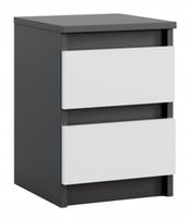 SZAFKA NOCNA ANTRACYT BIAŁA STOLIK NOCNY DWIE SZUFLADY 30cm SYPIALNIA