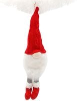 SKRZAT KRASNAL GNOM ŚWIĄTECZNY ZAWIESZKA 45cm czerwony z brodą