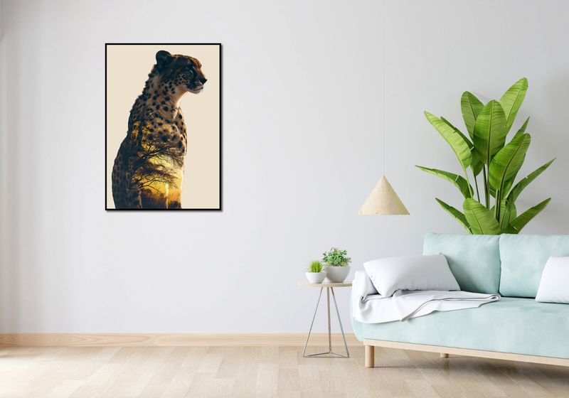 Plakat 68x98cm Gepard Duch Sawanny zdjęcie 4