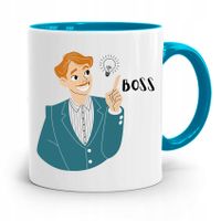 Kubek Błękitny Dla Szefa Szefowa Boss Prezent Z Nadrukiem Ze Zdjęciem