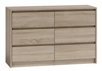 Nowoczesna Komoda 6 Szuflad 120 cm Sonoma KARGO TS - 3 Kolory