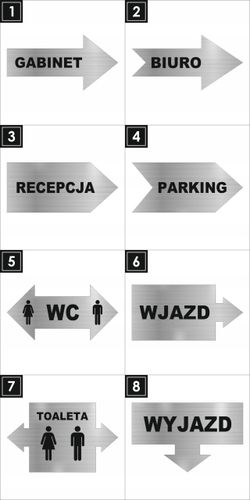 TABLICZKA TABLICA GRAWEROWANA STRZAŁKA nierdzewna z TWOIM NAPISEM wyjazd na Arena.pl