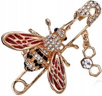 Broszka pszczoła agrafka złota pszczółka owad  F69_C