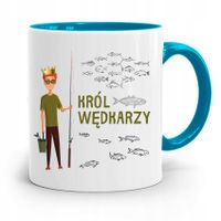 Kubek Błękitny Wędkarza Rybak Król Wędkarzy Z Nadrukiem Ze Zdjęciem
