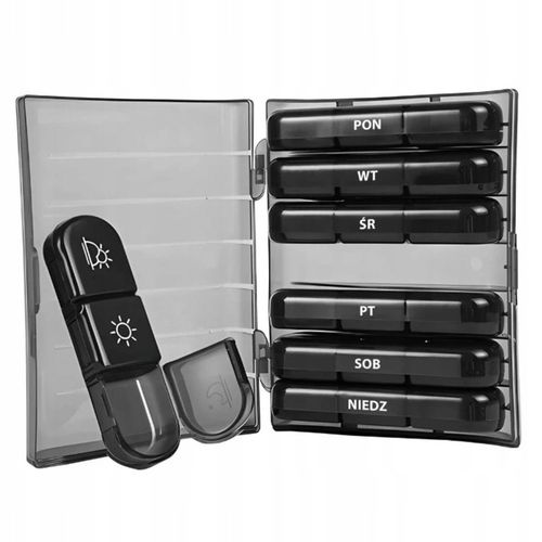 KASETKA NA TABLETKI LEKI TYGODNIOWA ORGANIZER POJEMNIK 7 dni 3 pory dnia na Arena.pl