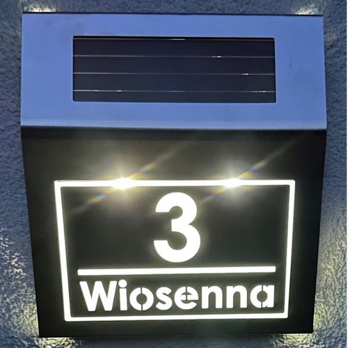 Solarny Numer Domu LED + Tabliczka INOX – Podświetlany, stal na Arena.pl